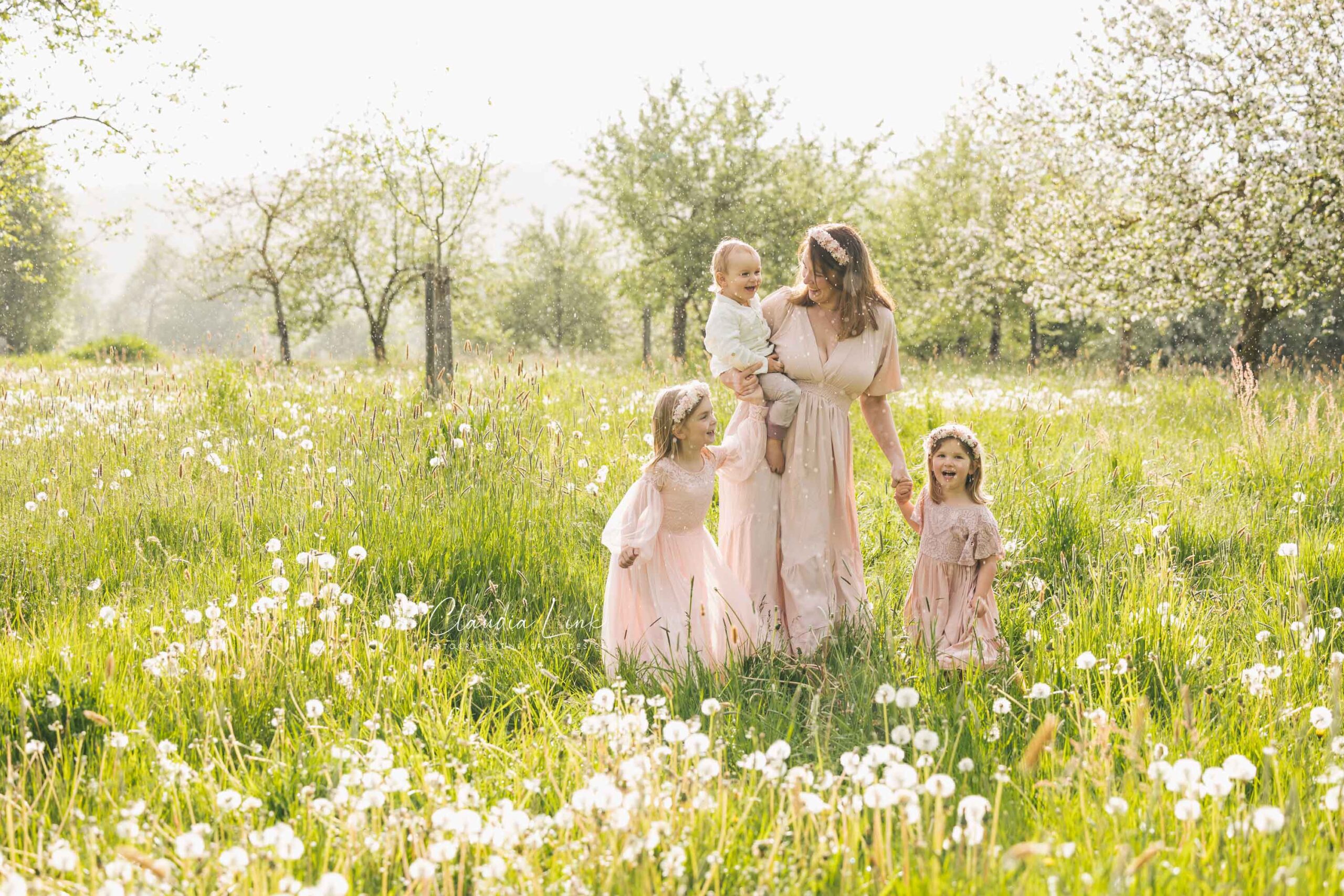 zauberhaftes Familienshooting auf der Streuobstwiese bei Burglengenfeld als Teil des wundervollen Blütenshooting-Specials von Claudia Link Fotografie und Grafikdesign, mobile Fotografin für Newborn, Baby, Babybauch und Familien in Schwabach, Neumarkt in der Oberpfalz, Regensburg, Wenzenbach, Roding, Nittenau, Bernhardswald, Cham.